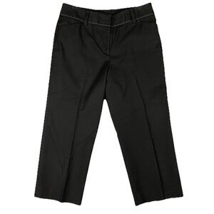 Ann Taylor Black Textured Cotton‎ Cropped Pants Capris - Size 6